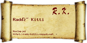 Radó Kitti névjegykártya