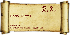 Radó Kitti névjegykártya