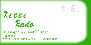 kitti rado business card